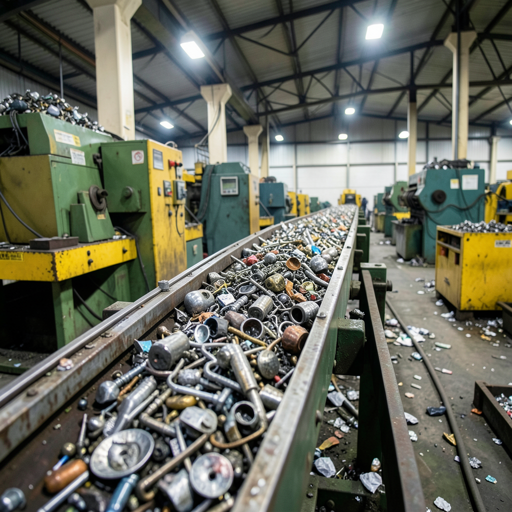 Metal scrap processing and sorting